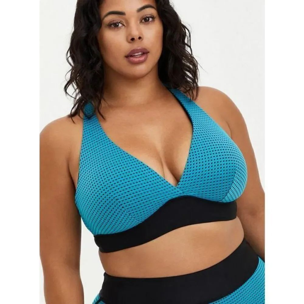 ✨Torrid Teal Mesh Triangle Swim Sz 0 Top✨